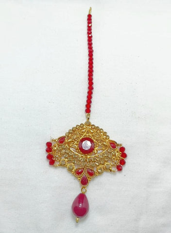 Resin Polish Bindiya for Women - Red Stone Slim Tikka Accent (Casting)