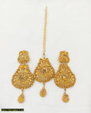 Elegant Yellow Stone Earrings with Bindiya Set — Lightweight