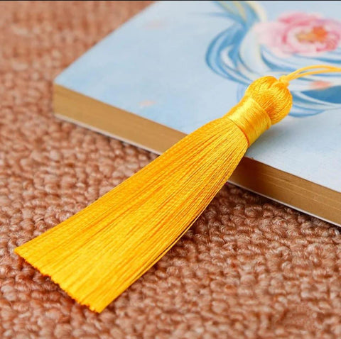 Polyester Tassel Drop Earrings with Beaded Detail – Lightweight & Elegant