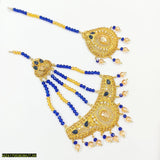 Elegant Gold-Tone Jhumar with Bindiya — Bridal Tikka Set by Majestic Jewellery