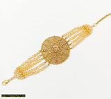 Golden-Plated Beaded Bracelet — Adjustable Alloy Fashion Jewelry