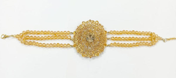 Golden-Plated Beaded Adjustable Bracelet — Premium Alloy Jewelry