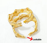 Gold-Plated Designer Casting Bangles — Set of 2 (Sizes 2.4 & 2.6)