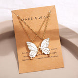 2-Pc Enamel Butterfly Pendant Necklaces — Colorful Charm Set