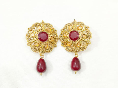 Maroon Casting Jewellery Tops — 2-Piece Set by Majestic