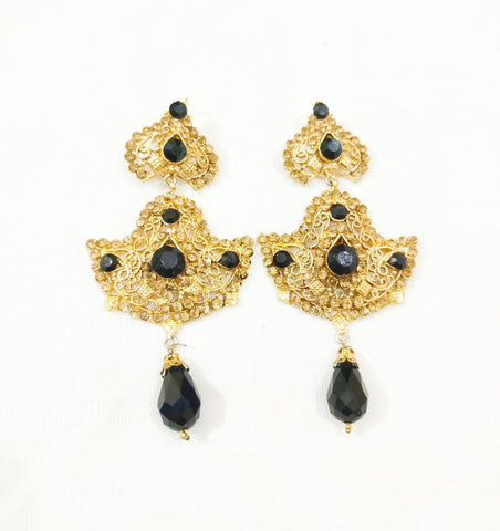 Black Casting Drop Earrings - Elegant Minimalist Everyday Jewelry