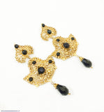 Black Casting Drop Earrings - Elegant Minimalist Everyday Jewelry