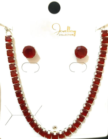Red & Black 3-Piece Alloy Pendant Set - Premium Fashion Jewelry