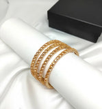 4-Piece Golden Plain Alloy Bangle Set — Elegant Everyday Bangles