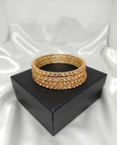 4-Piece Golden Plain Alloy Bangle Set — Elegant Everyday Bangles