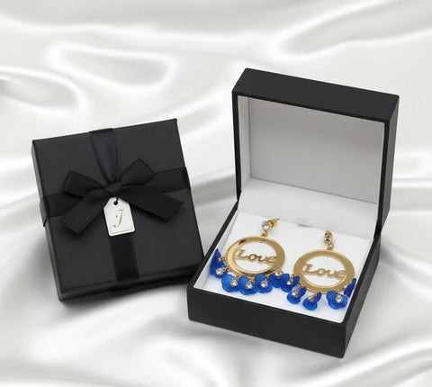 2-Piece Alloy Fashion Earrings — Red, Black, White, Pink & Blue