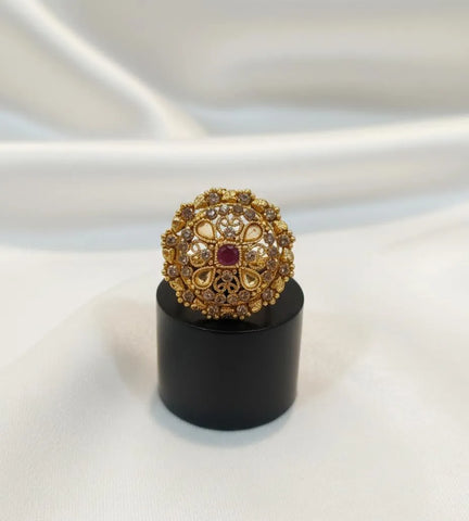 Adjustable Maroon Casting Ring – Premium Women's Fashion Jewelry