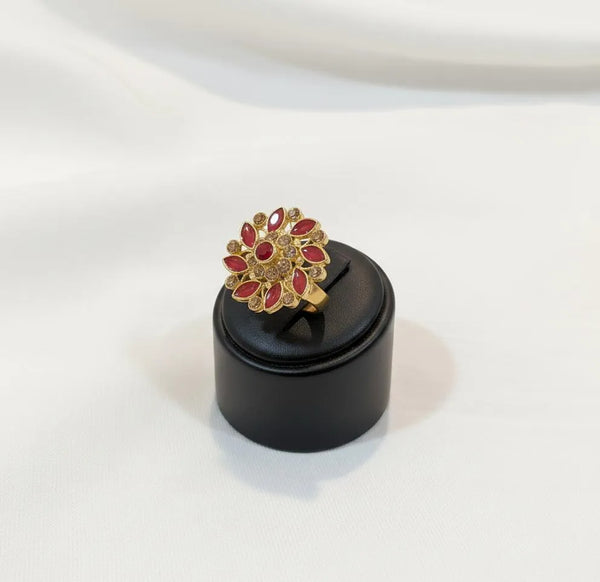 Adjustable Maroon Fashion Ring — Premium Casting Jewelry