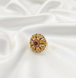 Adjustable Maroon Casting Ring — Elegant Statement Ring for Everyday & Parties