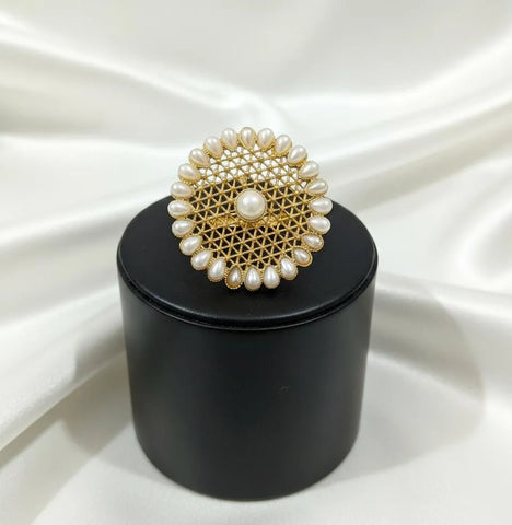 Adjustable White Casting Ring - Elegant Minimalist Statement Jewelry