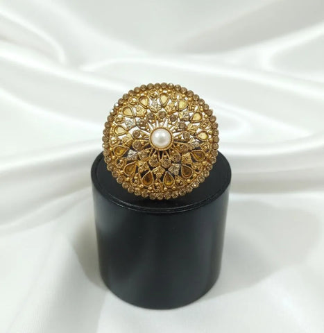 Adjustable White Ring — Elegant Casting Jewelry for Women