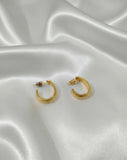 Classic Golden Alloy Hoop Earrings – 2-Piece Lightweight Hoops