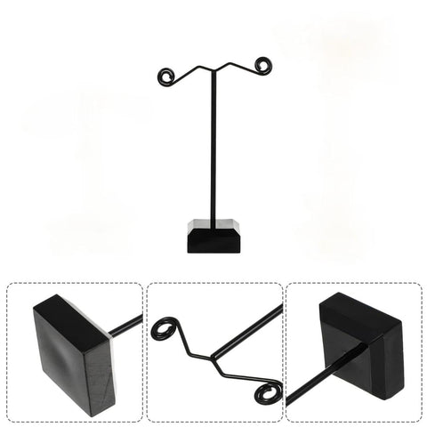 Modern Black Metal Jewellery Stand — Sleek Organizer for Necklaces