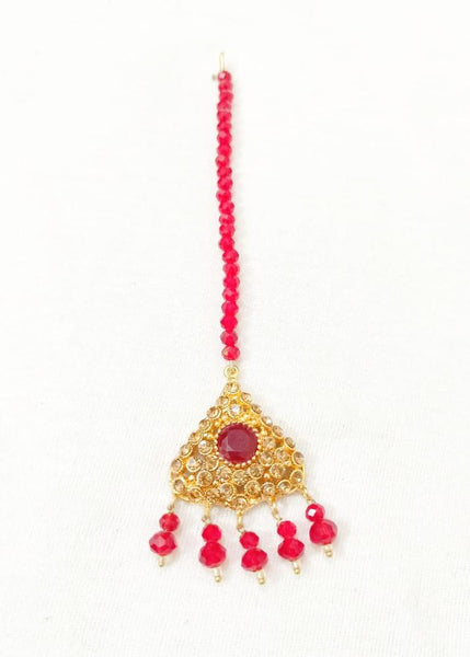 Handcrafted Red & Maroon Bindiya - Elegant Traditional Indian Tikka