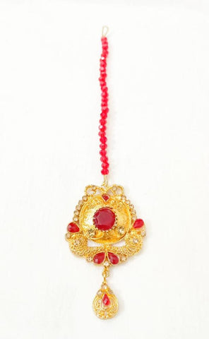 Golden Polish Bindiya for Women - Adjustable Traditional Tikka