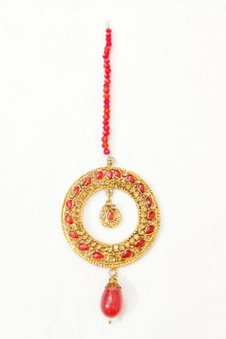 Golden Polish Bindiya for Women - Adjustable Casting Tikka, Premium