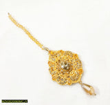 Golden Polish Bindiya for Women – Adjustable Casting Tikka