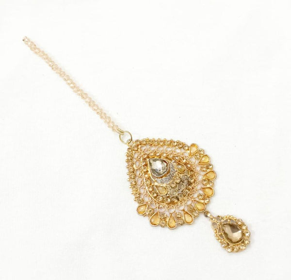 Golden Polish Bindiya for Women — Adjustable Traditional Forehead Accent