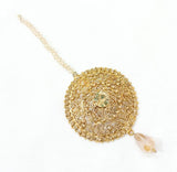 Golden Polish Bindiya - Adjustable Traditional Forehead Jewel for Women