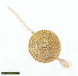 Golden Polish Bindiya - Adjustable Traditional Forehead Jewel for Women