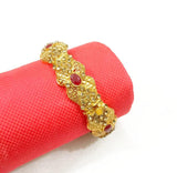 Gold-Plated Kara Bangle with Maroon Stones — Elegant Party Wear