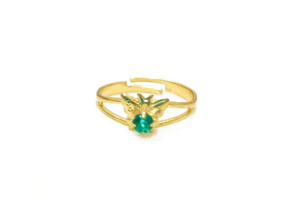 Adjustable Green Fashion Ring - Alloy Statement Ring for Women