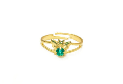 Adjustable Green Fashion Ring - Alloy Statement Ring for Women