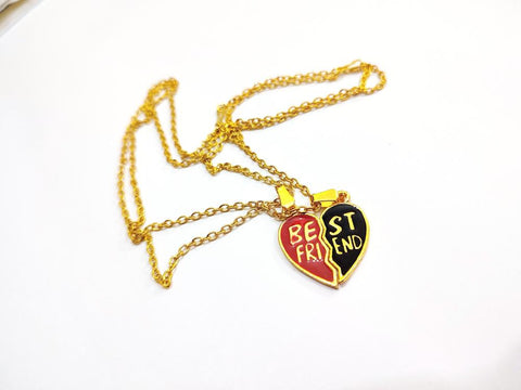 Heart Bestfriend Pair Pendant — Stainless Steel Adjustable Set