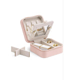 Set of 2 Pink Rubber Jewellery Boxes — Compact Travel Cases
