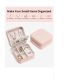 Set of 2 Pink Rubber Jewellery Boxes — Compact Travel Cases