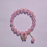 Antique-Plated Crystal Butterfly Charm Bracelet — Multicolor, Adjustable