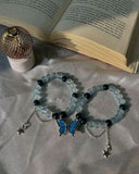 Multicolor Butterfly Charm Bracelets — Adjustable Crystal Duo (2 Pcs)