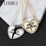Best Friend Broken Heart Necklace Set — Pack of 2 (Gold & Silver)