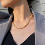 Gold-Plated Necklace Chain — 3-5 mm Metal Link, Elegant Everyday Wear