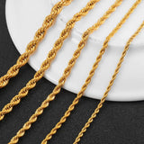 Gold-Plated Necklace Chain — 3-5 mm Metal Link, Elegant Everyday Wear