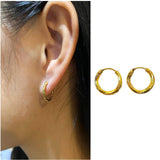 Gold-Plated Alloy Earrings — Elegant Petite 0.54 Inch Drop Pair
