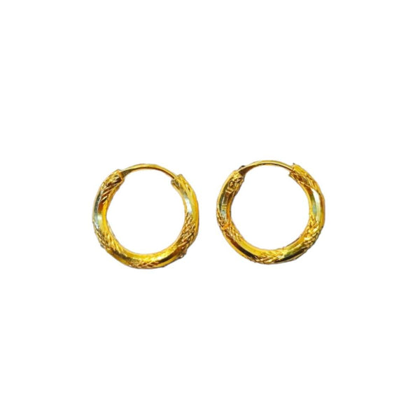 Gold-Plated Alloy Earrings — Elegant Petite 0.54 Inch Drop Pair