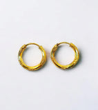 Gold-Plated Alloy Earrings — Elegant Petite 0.54 Inch Drop Pair