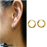 Gold-Plated Alloy Earrings — Elegant Petite 0.54 Inch Drop Pair