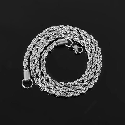 Vintage Silver Adjustable Chain Necklace — Classic Plain Chain