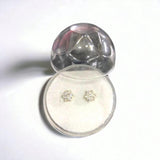 Elegant Silver Zircon Stone Stud Earrings — Classic White Sparkle