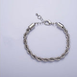 Modern Silver Chain Bracelet - Adjustable 18cm Minimalist Style