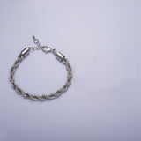 Modern Silver Chain Bracelet - Adjustable 18cm Minimalist Style