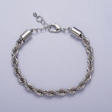 Modern Silver Chain Bracelet - Adjustable 18cm Minimalist Style