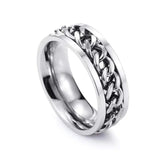 Stainless Steel Silver Chain & Ring Set — Pack of 2 (Sizes 18, 19, 20)